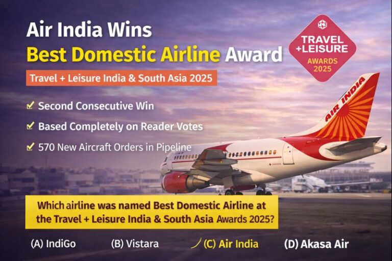 Air India Wins Best Domestic Airline Award at Travel + Leisure India & South Asia 2025